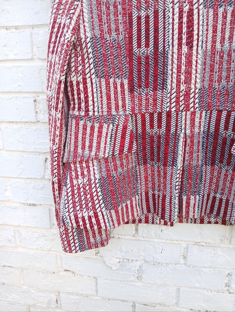 Cabi Red Patchwork Blazer Nautical Size Medium - Picture 9 of 10